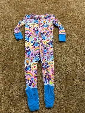 Posh Peanut x Lisa Frank Bamboo Footie Pajama Rainbow Bear 9-12 month